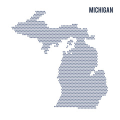 Obraz premium Vector hexagon map of State of Michigan on a white background