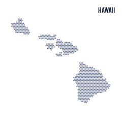 Fototapeta premium Vector hexagon map of State of Hawaii on a white background