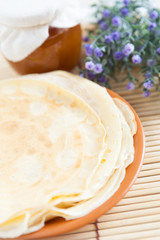 Fried pancakes on a plate