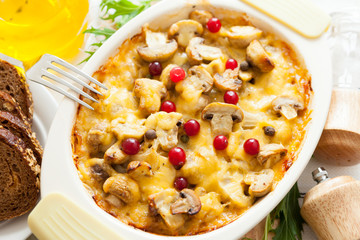 Baked vegetarian vegetables on a pan