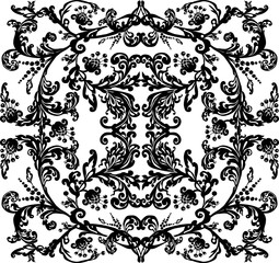 simple square decorated black design