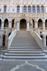 VENICE - APRIL 9, 2017: The view Giant's Stairway, Staircase of the Giants, on April 9, 2017 in Venice, Italy