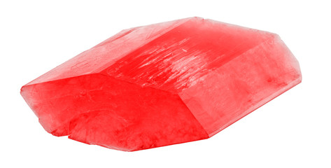 red monocrystal on white