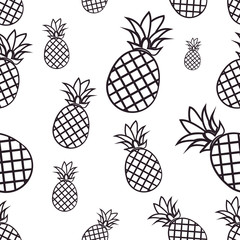 Seamless pattern with pineapples