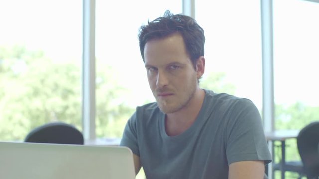 Man using laptop computer