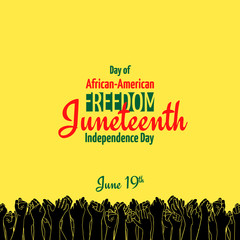 Juneteenth, African-American Independence Day, June 19. Day of Freedom and Emancipation