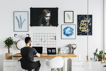 Man working in home office
