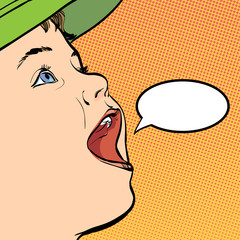 Vector cartoon boy in a cap