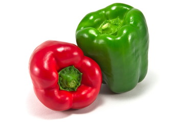 Fresh bell peppers isolated on white background