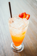 Iced fruit punch juice in glass