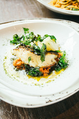 Seabass or Barramundi fish meat steak