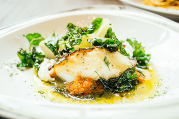 Seabass or Barramundi fish meat steak