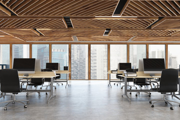 Wooden open space office