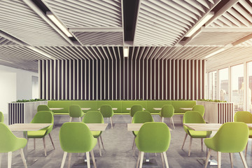 Green chair cafe wooden interior