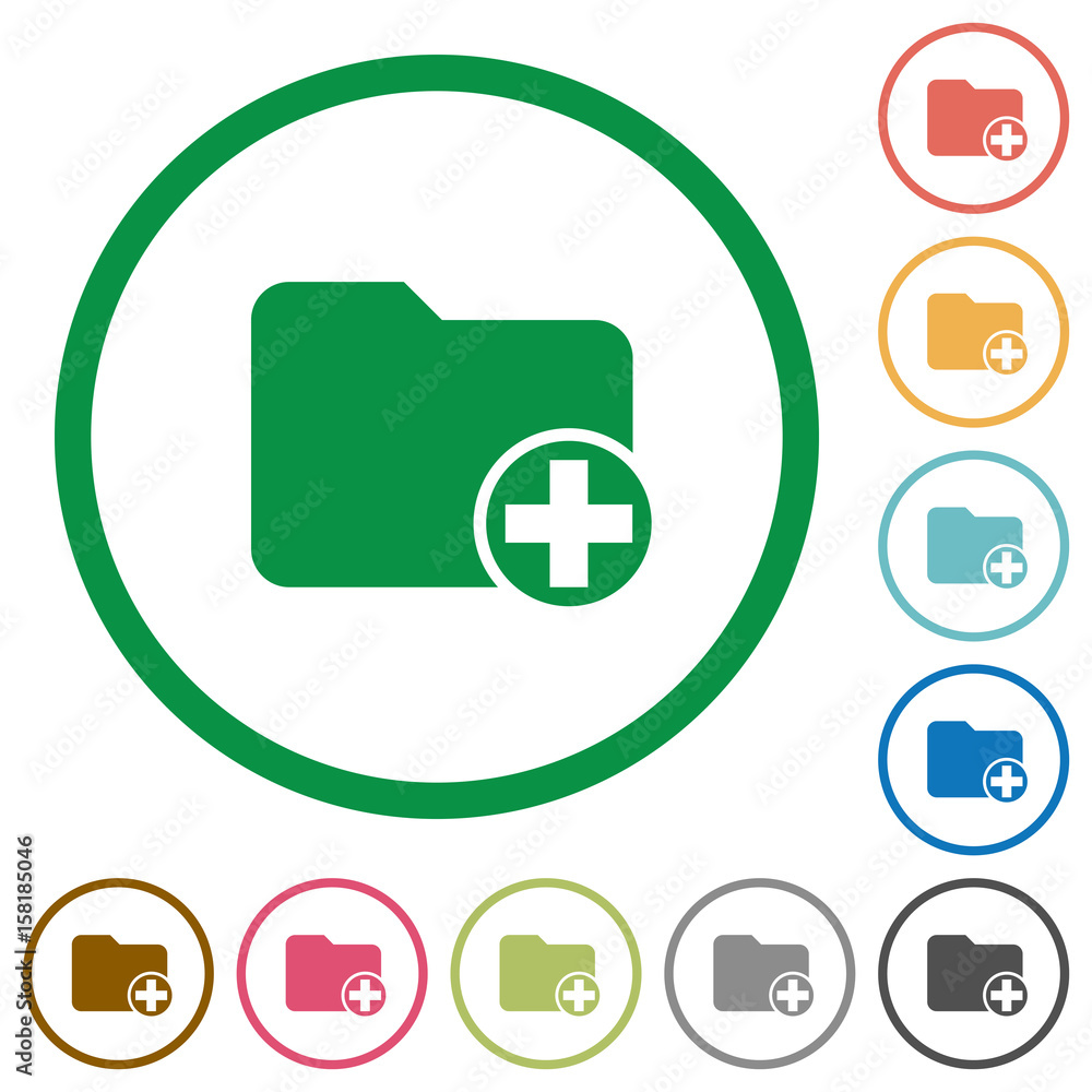 Poster add new directory flat icons with outlines