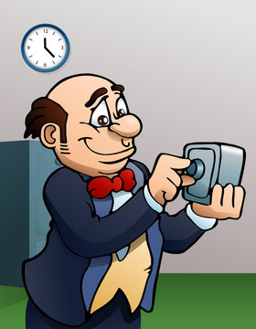businessman open safety box