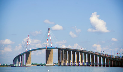 Le célèbre pont suspendu de Saint Nazaire, en Loire Atlantique, France