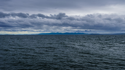 Storm on the sea after a rain.