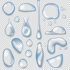 Set of water drops, realistic vector