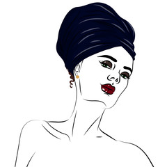 Young beauty woman portrait isolated on white.