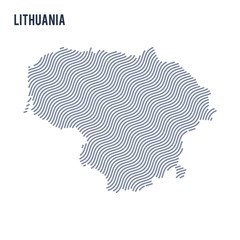 Vector abstract wave map of Lithuania isolated on a white background.