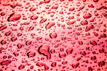 Water droplets on a dusty machine