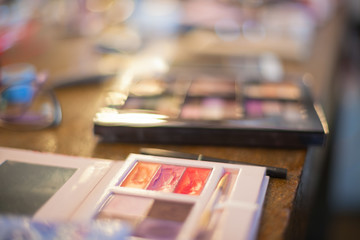 Assorted makeup products macro