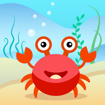 Cartoon red crab.