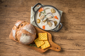 クラムチャウダー　ボストン風　 clam chowder