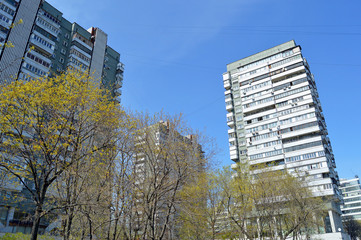 Корпуса современного жилого комплекса в Москва