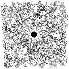 Summer doodle flower ornament.