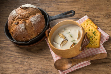 クラムチャウダー　ボストン風　 clam chowder