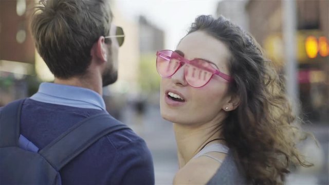 Couple sightseeing in city