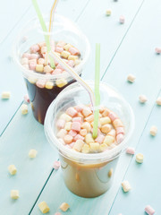 Coffee in plastic glass