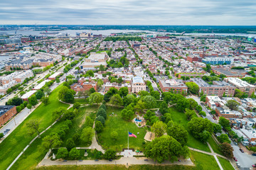 View of Federal Hill Park, in Baltimore, Maryland.