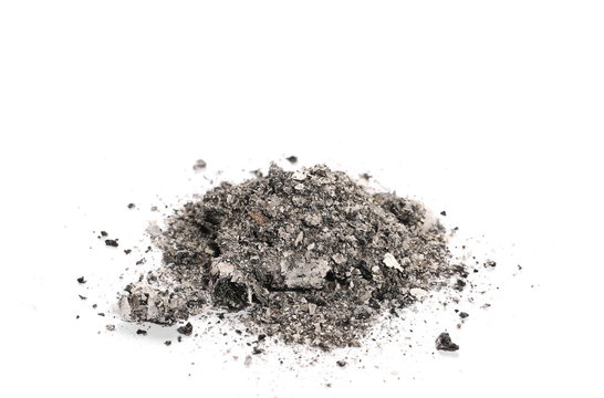ash isolated on white background