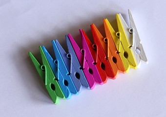 Clothespegs party-colored wooden