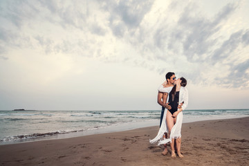 couple walking on the beach