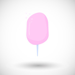 Cotton candy flat vector icon