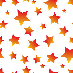 Seamless pattern with colorful stars on white background