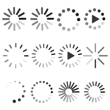 Set Loading icons. Vector signs
