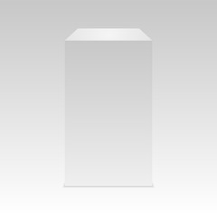 Realistic white cube with Shadow.  Vector
