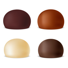 Set of realistic various chocolate candies. Vector illustration
