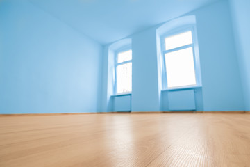 floor closeup in empty room in new apartment
