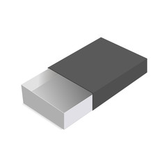 Realistic package cardboard sliding opened box. For small items, matches and other things. Vector Illustration
