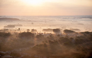 Landscape in the morning from the sky