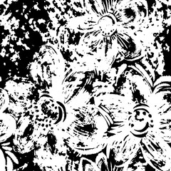 Seamless brushpen textile doodle pattern grunge texture