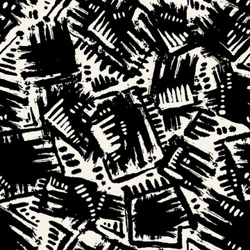 Seamless brushpen textile doodle pattern grunge texture © OlgaLIS