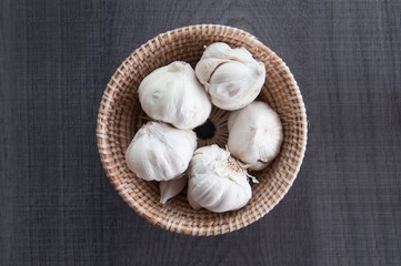 Garlic in small basket weave