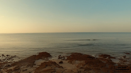 Fuerteventura beach behind cliff